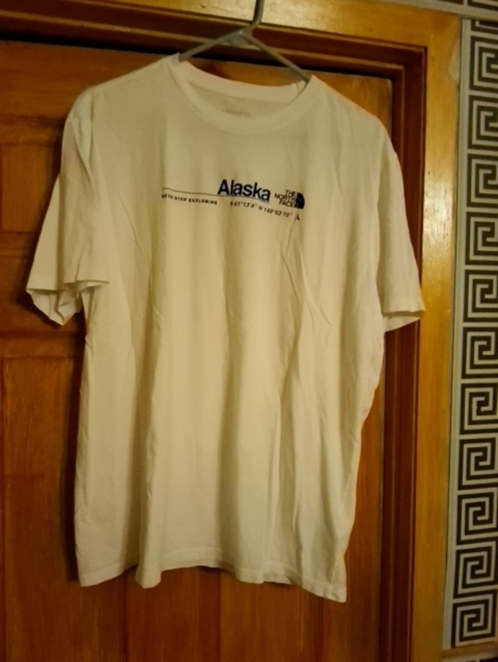 The North Face White Tee with Navy Alaska Logo